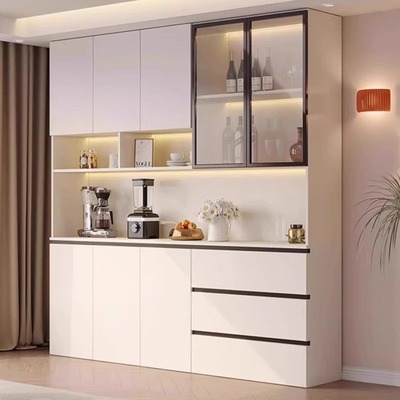 蜂窝铝岩板餐边柜靠墙一体厨房收纳橱柜茶水柜客厅家用碗柜储物柜