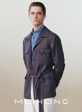 【猎装夹克SAFARI】紫色RED系列美红双纱通勤西服夹克四季