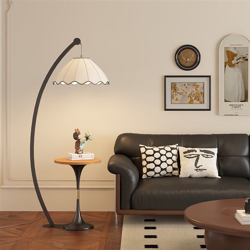 法式中古风客厅钓鱼落地灯沙发旁边几轻奢高级感艺术卧室氛围台灯