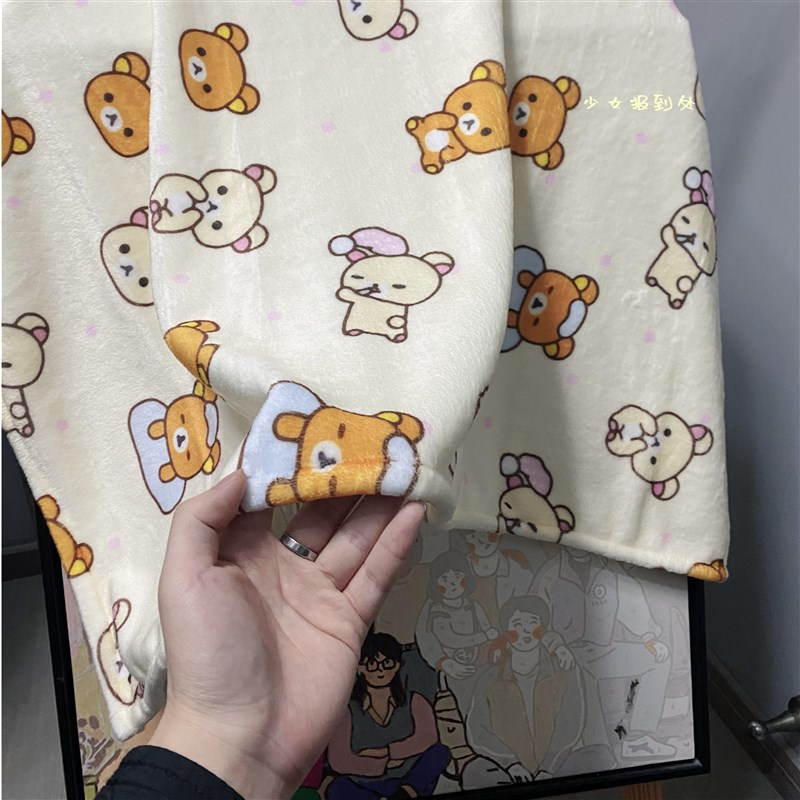 轻松熊毛毯卡通可爱儿童学生宿舍盖毯沙发毯午睡毯空调毯午休毯
