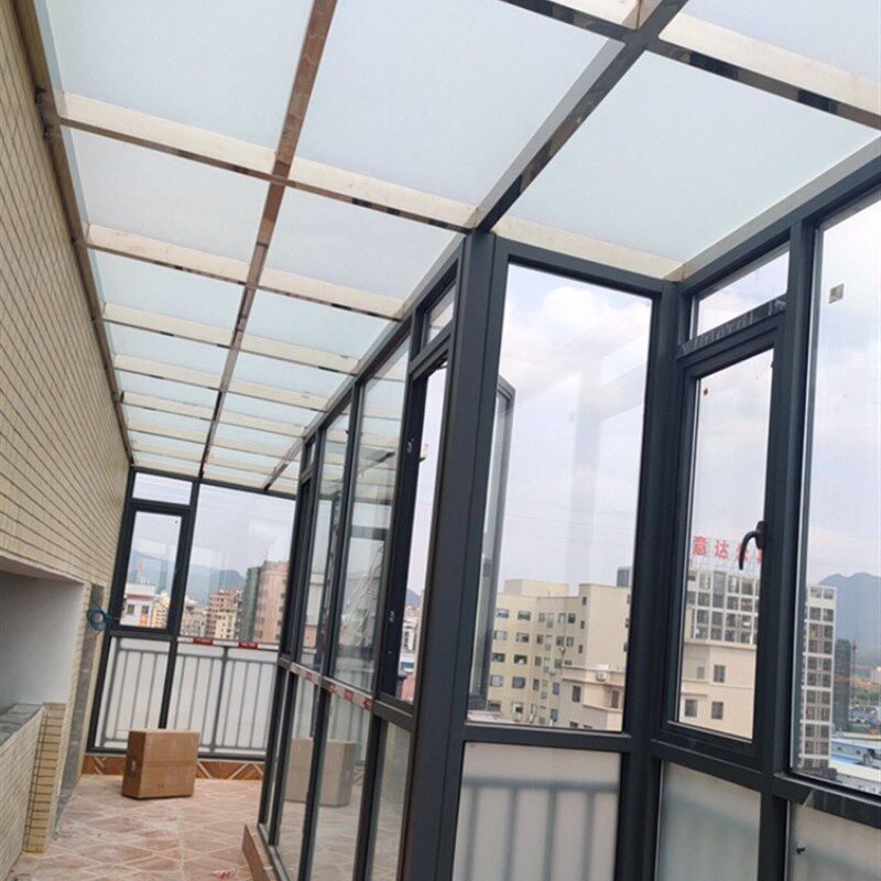 深圳断桥铝合金不锈钢夹胶钢化玻璃阳光房遮阳屋顶露台雨棚封阳台