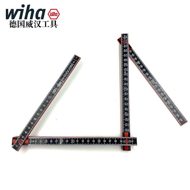 德国wiha威汉复合折叠尺子进口2米10折木工木尺绘图尺测量尺37067