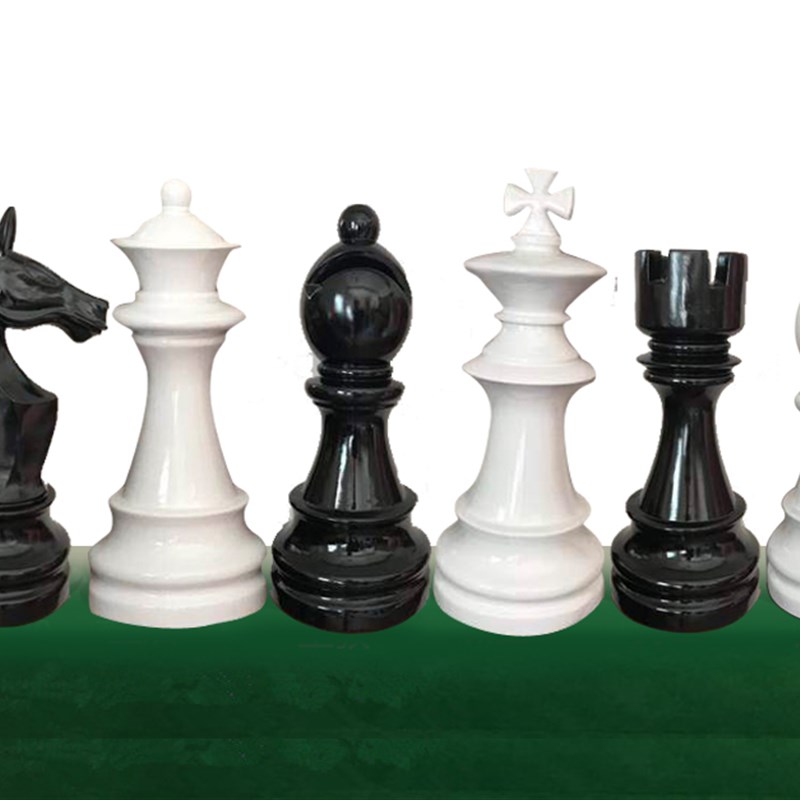 大号国际象棋玻璃钢黑白棋子橱窗装饰房地产园林户外景观美陈摆件