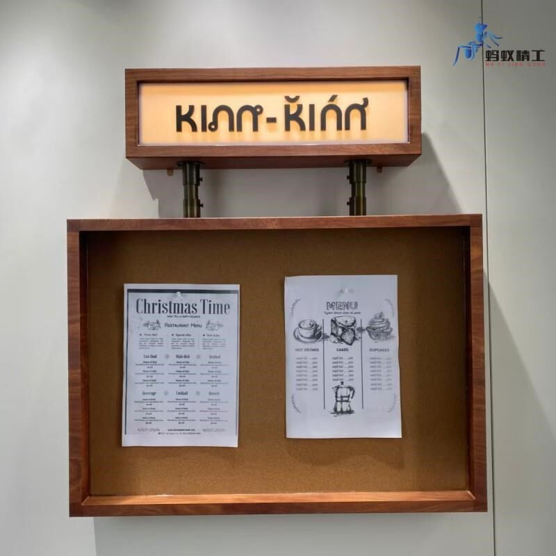 发光海报装饰框港风木宣传栏商品展示灯柜壁龛公告栏餐单灯箱牌