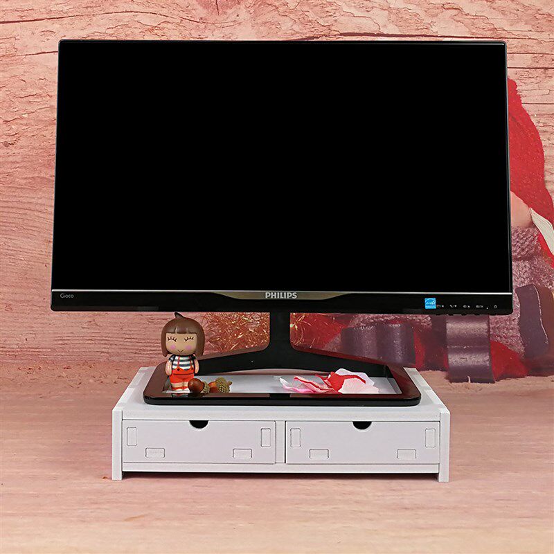 专用办公室工位柜盒底座增高架小型尺寸台式电脑显示器桌面带抽屉