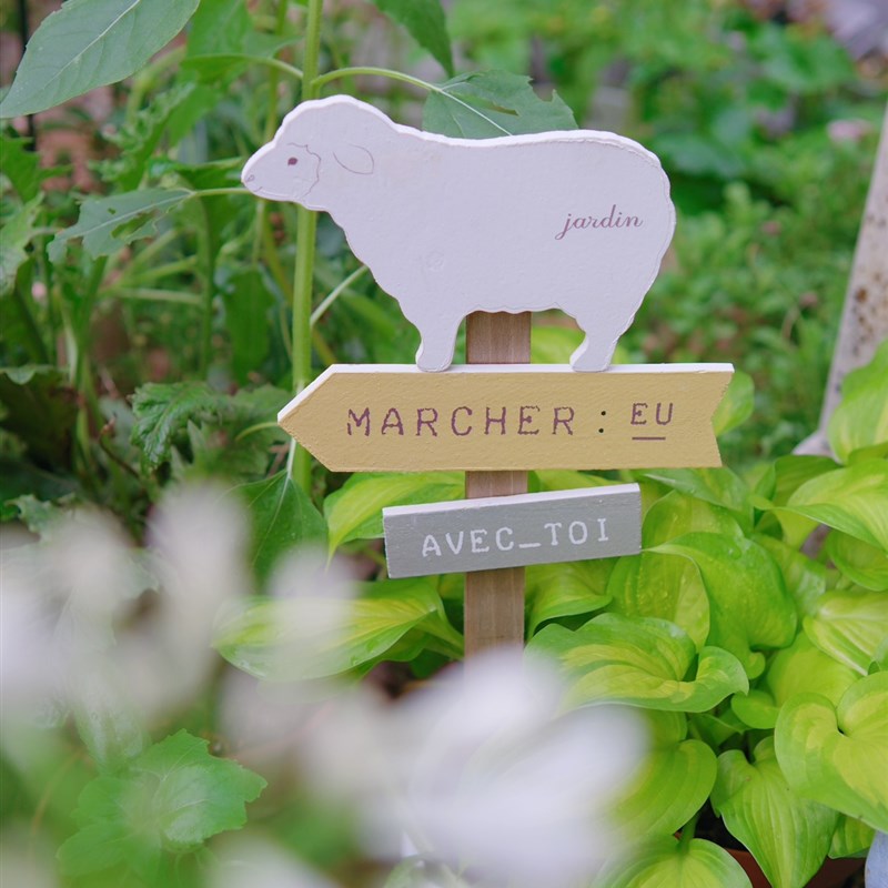 小羊木牌花插庭院花盆装饰园艺杂货路牌标牌阳台园艺杂货英文绵羊