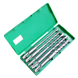 电锤钻头套装 5件圆柄两坑两槽方柄四坑6 8 10 12 14*150冲击钻头