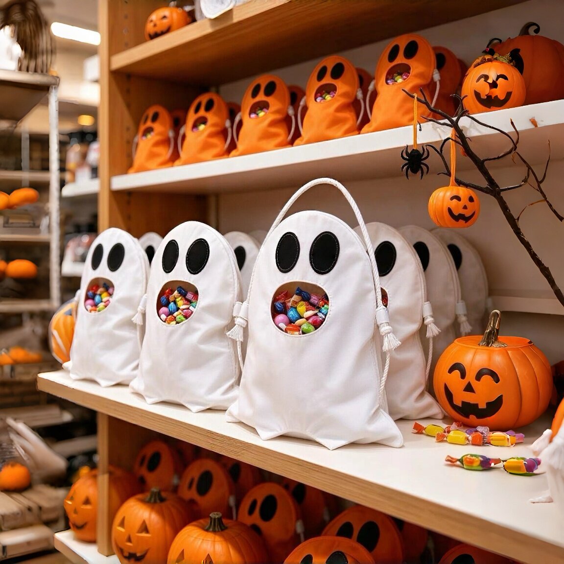 不给糖就捣蛋！万圣节幽灵糖果袋儿童讨糖袋幼儿园halloween装饰