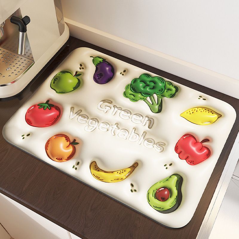 新款 厨房沥水垫洗手台吧台硅藻泥吸水杯垫茶台隔热垫碗盘杯沥水