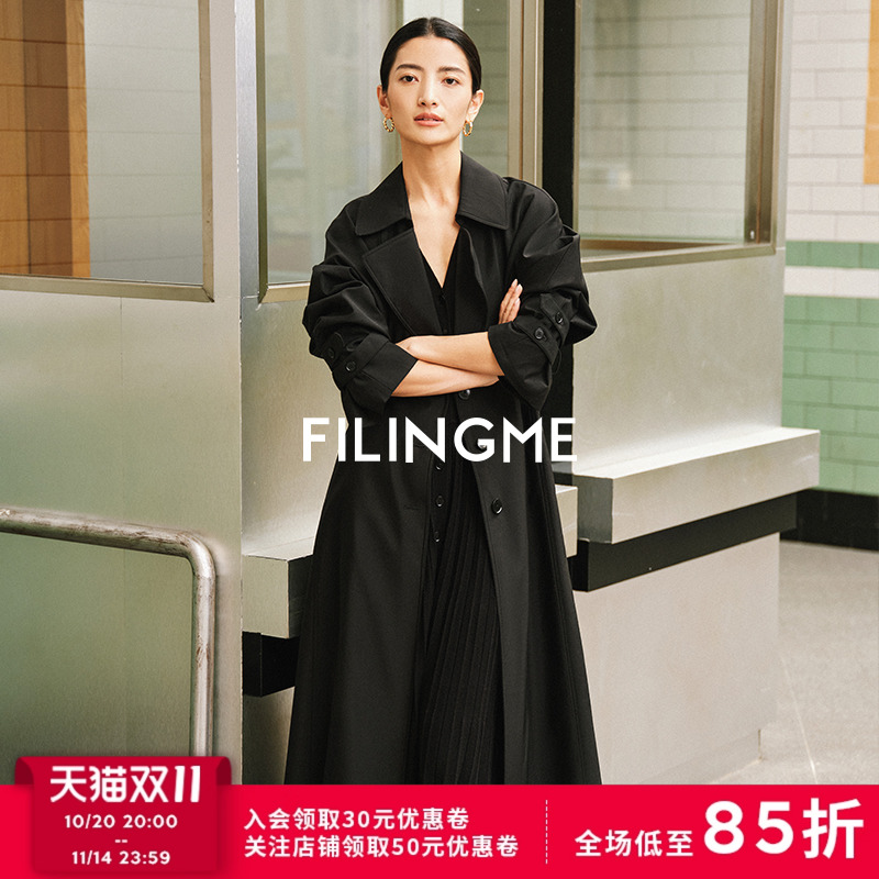 FILINGME廓形披肩式醋酸风衣