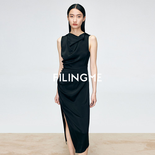 FILINGME无袖荡领连衣裙