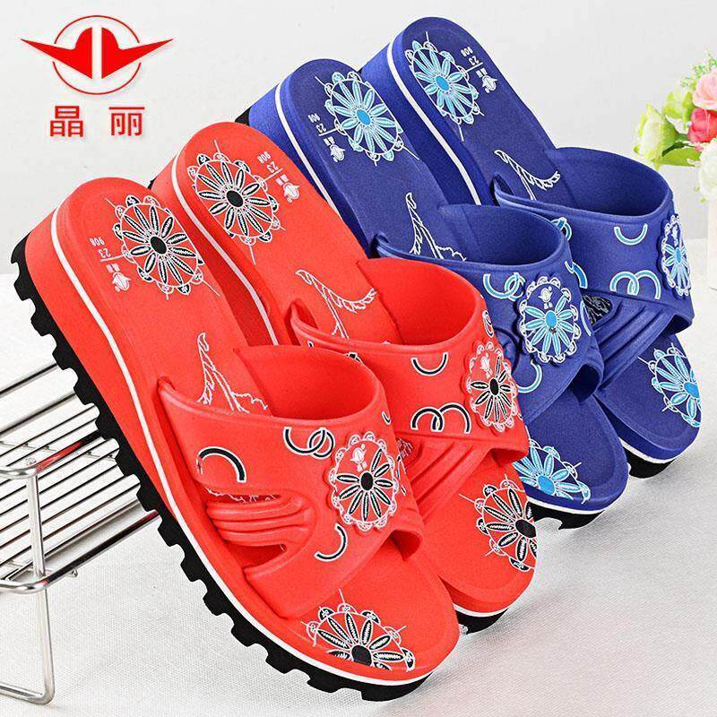 宁波晶丽凉拖鞋女夏季厚底防滑浴室居泡沫底女式拖鞋坡跟