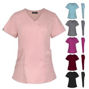 viaoli擦洗衣服医生护士牙医医疗外科美容实验室牙科医院工作服女