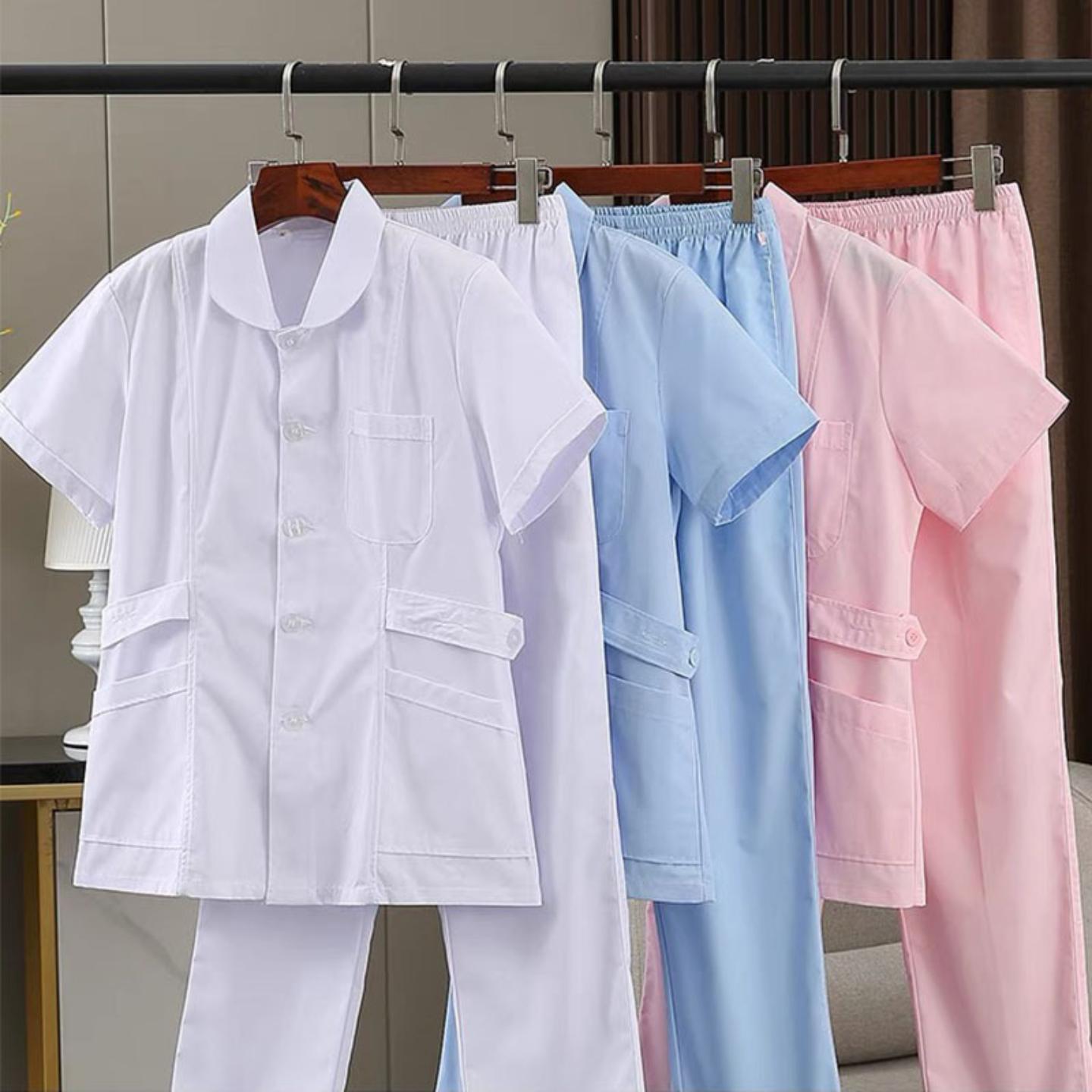 护士服长袖女夏季医院两件套短袖一套分体套装短款全套劳保工作服