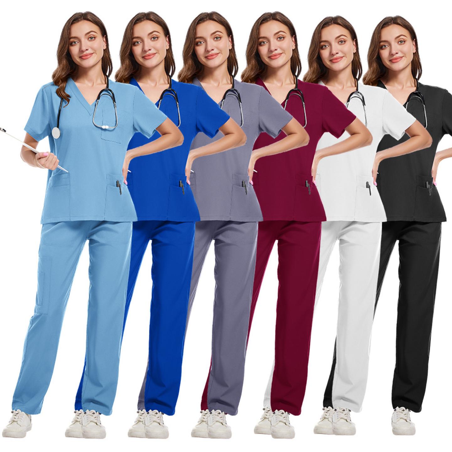 现货供应口腔牙科医生手术服分体洗手衣套装弹力速干医院护士服