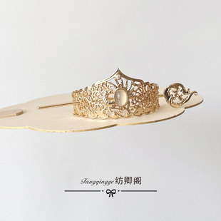 【洛乔】原创汉服古典男冠女冠国风宋明制束发簪保色合金顶冠发冠