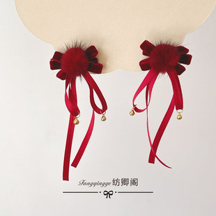 新年儿童古风蝴蝶结飘带发夹可爱宝宝国风头发饰女孩过年汉服配饰