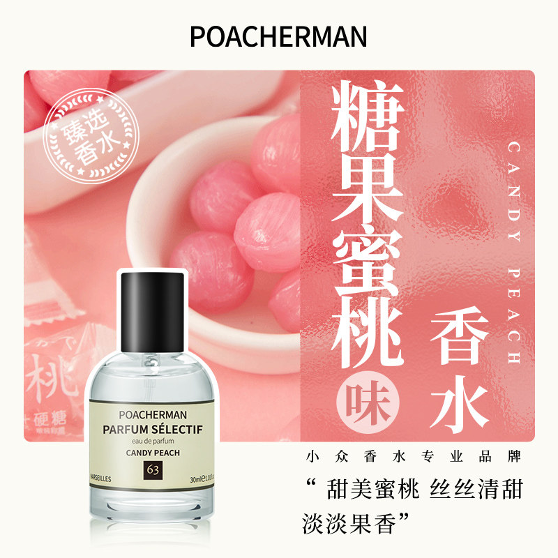 poacherman柏世曼63号糖果蜜桃香水 美食调甜美女士香水学生香氛