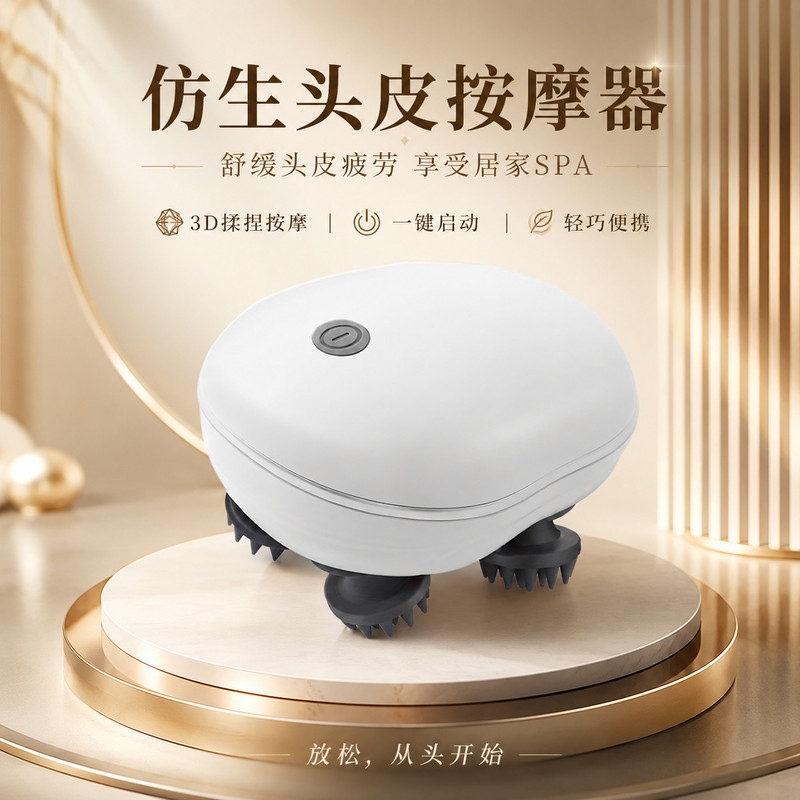 头部按摩器缓解焦虑自动抓头皮按摩仪器揉捏灵魂提取器