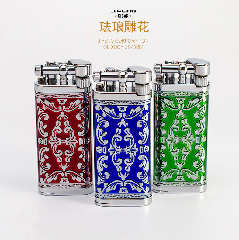 黄铜烟斗打火机两用复古砂轮