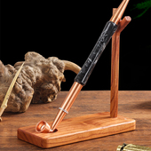 实木加长旱烟杆烟斗架长柄阅读斗展示架拖香椿木可携式 可拆卸烟斗