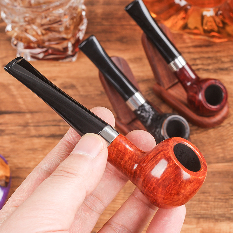 石楠木手工烟斗9mm过滤便携喷砂