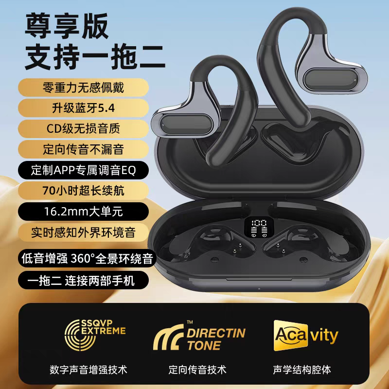 原初者F8蓝牙耳机5.4支持一拖二连接主动降噪自定义音效重低音