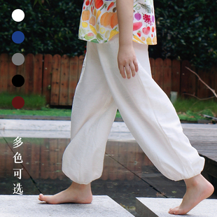 毛小姐 春夏秋男女童防蚊裤亲子装长裤 天丝麻面料多色可选