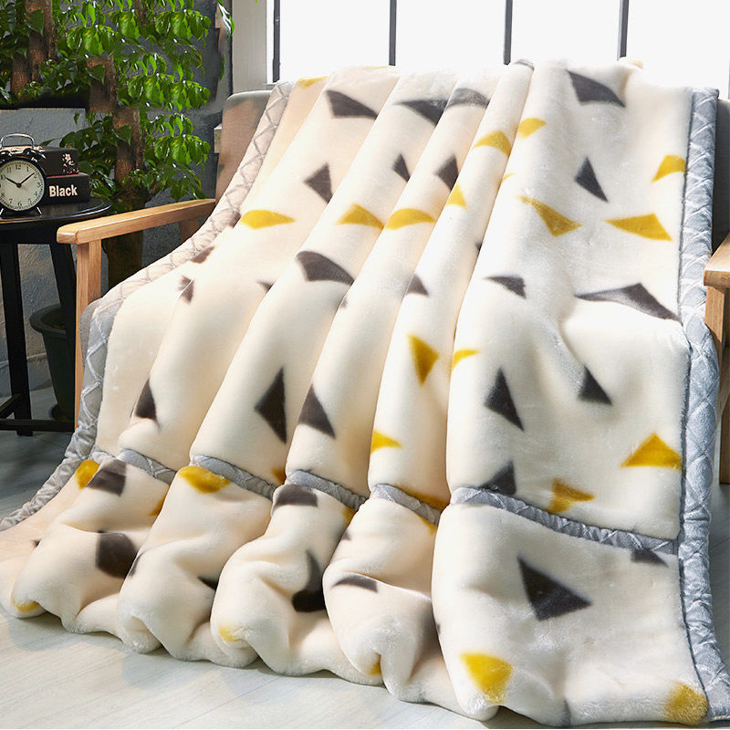 拉舍尔毛毯被子春秋双层加厚单双人冬季羊毛毯婚庆珊瑚绒10斤盖毯