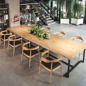 简约现代会议桌长方形实木茶桌桌现代职员办公桌长桌简易培训桌接