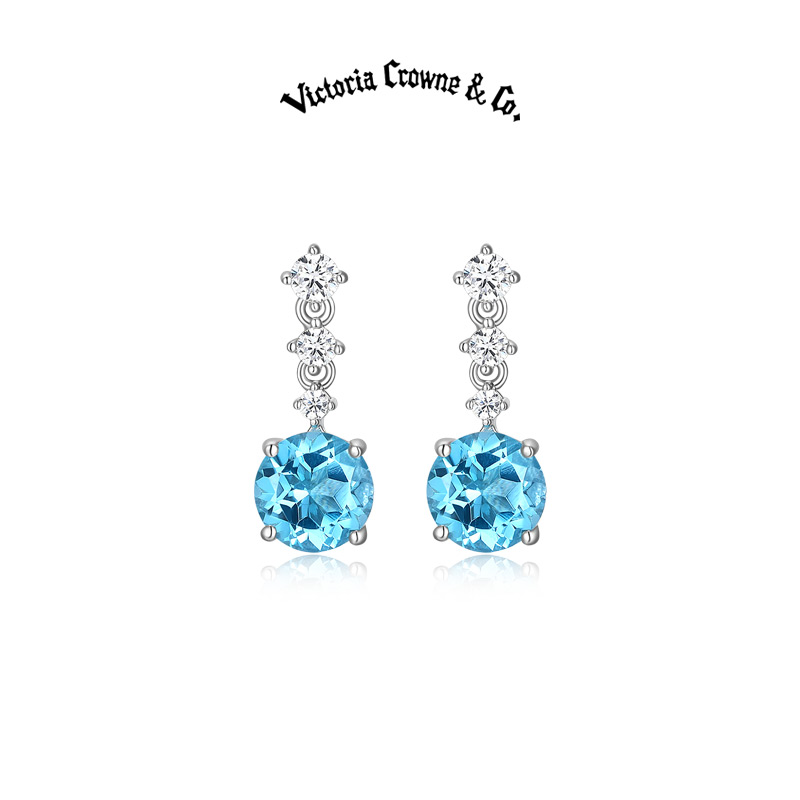 英伦王朝天空蓝托帕石耳环