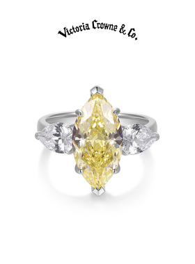Victoria Crowne英伦王朝 星碎轨迹仿黄水晶黄钻戒指高级生日礼物