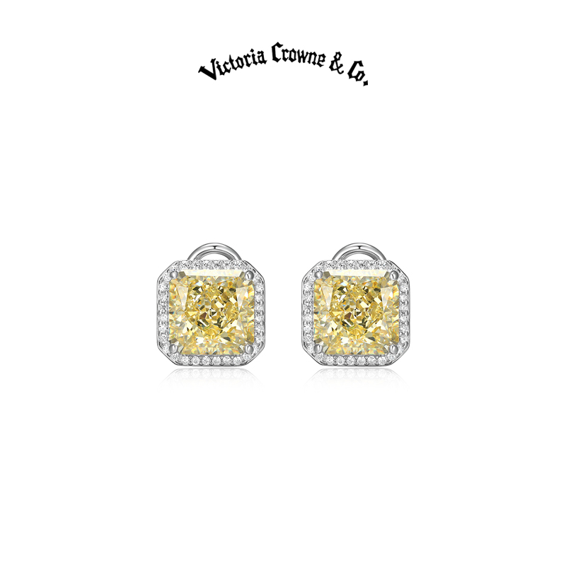 英伦王朝黄水晶无痛耳夹