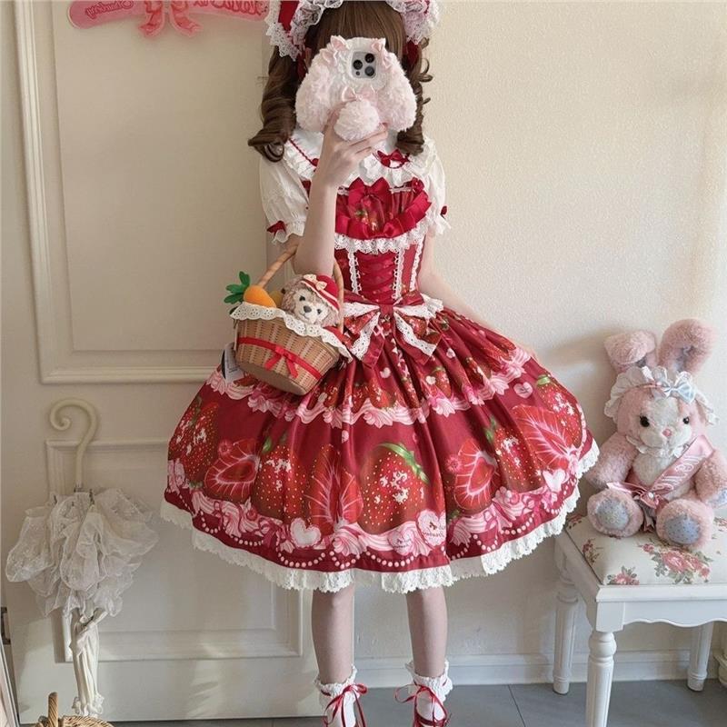 原创设计Lolita洋装可爱jsk吊带连衣裙女夏季