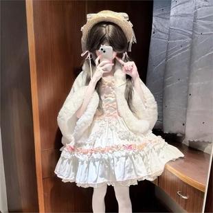 2025新款斗篷披肩配婚纱lo裙马面裙群百搭加绒加厚秋冬开衫小外套