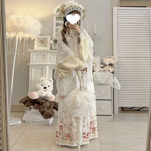 马面洛丽塔套装 织云阁原创汉服汉洋折衷明制女交领琵琶袖 短衫