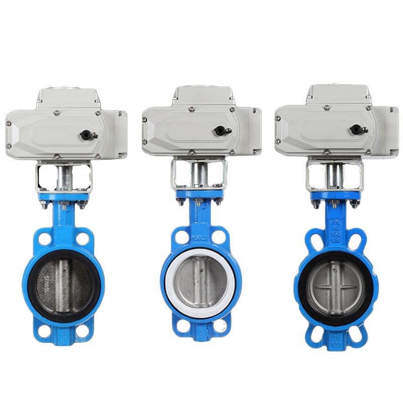 电动蝶阀D971X-16对夹式软密封四氟球墨不锈钢铸铁调节开关220V24