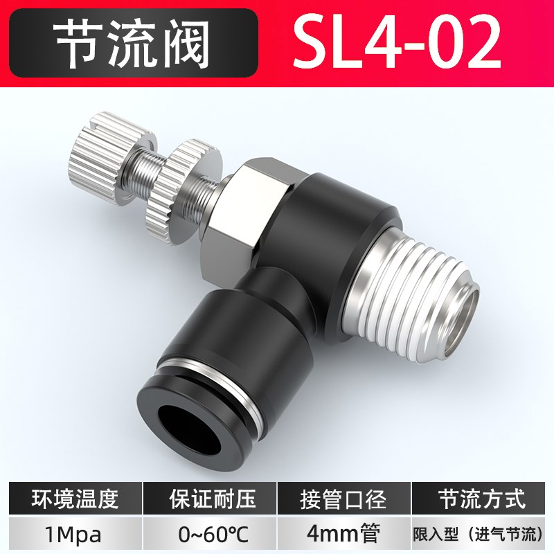 节流阀气管接头气控阀精密调压阀SL4-m5/6-01/8-02气缸气压控制器