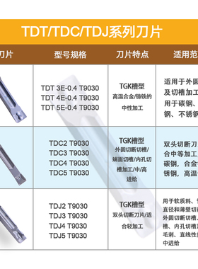 切槽刀粒 特固克槽型TDC 2/3/4/-TDJ不锈钢钢件切断刀片TDT3E-0.4
