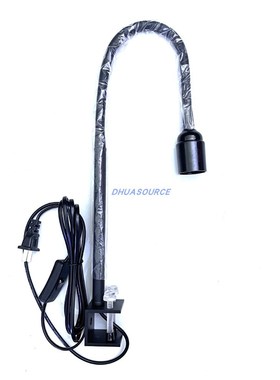 现货速发M2O8E27鱼缸灯架螺口灯座软管灯夹黑色陶缸夹工字夹向管