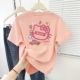 半袖 2025新款 体恤上衣 t恤女设计感小众夏季 粉色减龄印花正肩短袖