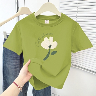 2026新款 t恤女夏季 小个子洋气百搭休闲上衣ins潮 减龄正肩短袖 韩版