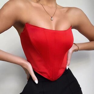 Fashion Sexy Vest Off Tops Shoulder Crop Sleeveless Corset