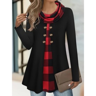 fashion plaid piece and ple two American fake European print