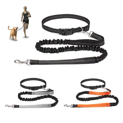 Hand Free Dog Leash for Pet Walking Running Jogging Adjustab