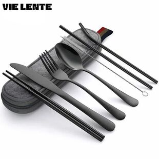Reusable Travel Cutlery 8Pcs Camp Tableware Set Utensils set