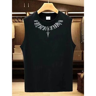 Pure Print Cross Summer Men Vest Cotton 230g Heavyweight