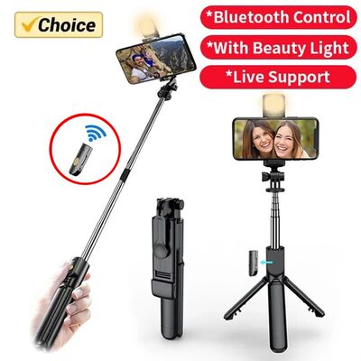 Selfie Stick Wireless Tripod Stand with Light Bluetooth Remo