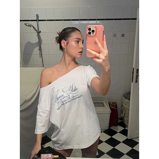 2025 Versati Woman New Hot Women Letter shirt Relax Casual