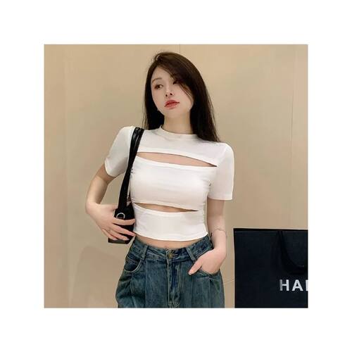 Summer Korean version of solid color sexy club hollow slim s